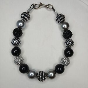 Handmade Night Out Beaded Dog Puppy Collar Necklace Jewelry Durable M 16 1/2"